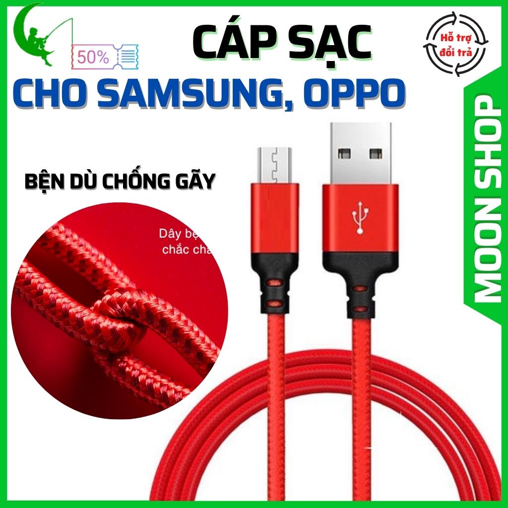 Dây sạc samsung, oppo, xiaomi...,Cáp sạc nhanh cổng Micro USB thiết kế dây bện dù cho điện thoại androi