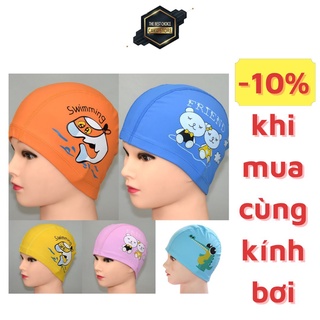 Mũ bơi trẻ em chống nước 2 lớp cao cấp từ 4 - 16 tuổi, lớp vải bên trong là vải lưới thoáng khí chống hấp hơi da đầu