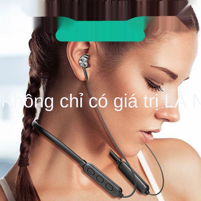 ﹉▬Treo cổ Tai nghe Bluetooth thể thao in-ear -Tai từ tính đa năng không dây OPPvivO Apple kiểu dáng hai có