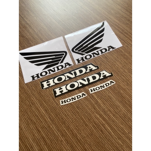 Bộ tem giấy cánh chim và chữ Honda màu đen_NguyDungDecal