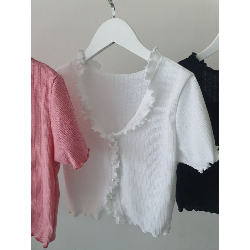 ÁO CROPTOP ĐÍNH NGỌC VIỀN BÈO A3-NN
