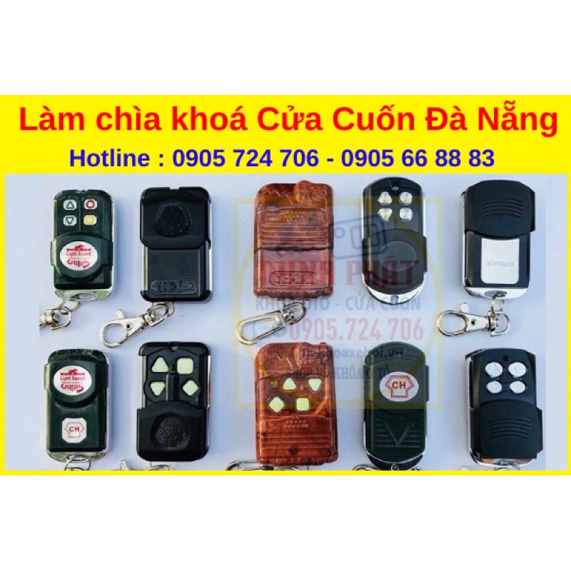 Làm chìa khoá cửa cuốn tại Đà Nẵng - Remote 433mhz 310mhz 315mhz 350mhz