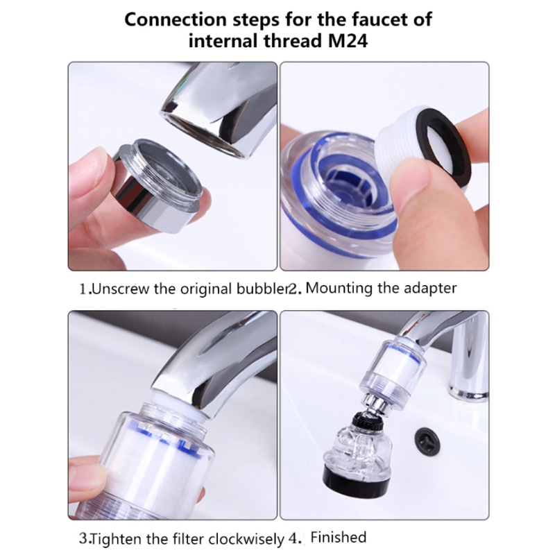 Vòi Nước Tăng Áp Xoay 360 Độ Tiện Dụng° Đầu Gắn Vòi Nước Chống Bắn Tung Tóe