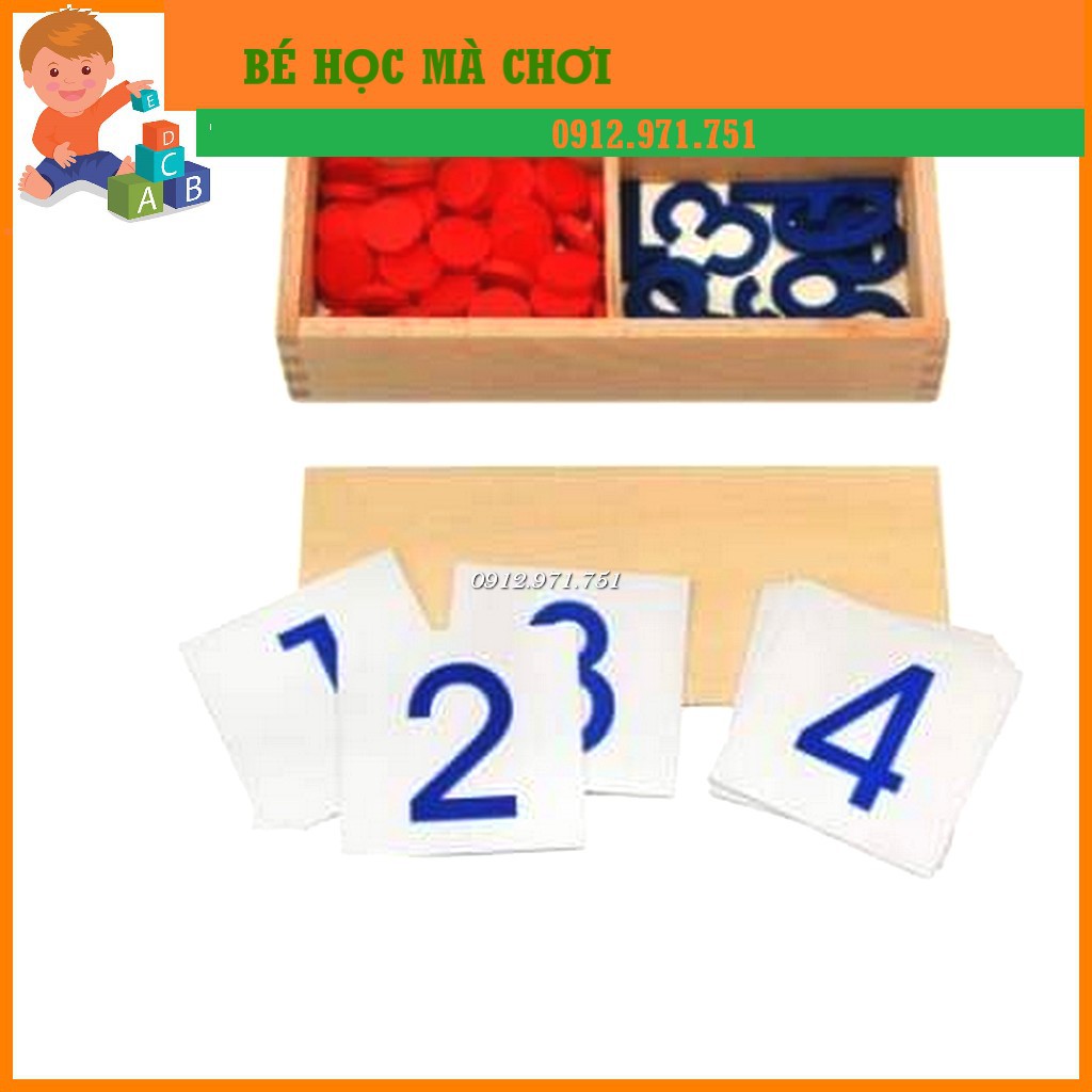 Giáo Cụ Montessori - Thẻ Số Và Đếm Số (Number Cards &amp; Counters)