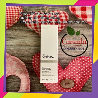 Serum cấp ẩm phục hồi The Ordinary Hyaluronic Acid 2% + b5 Canada