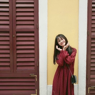 SẴN/ ORDER Váy chấm bi đuôi cá dáng suông