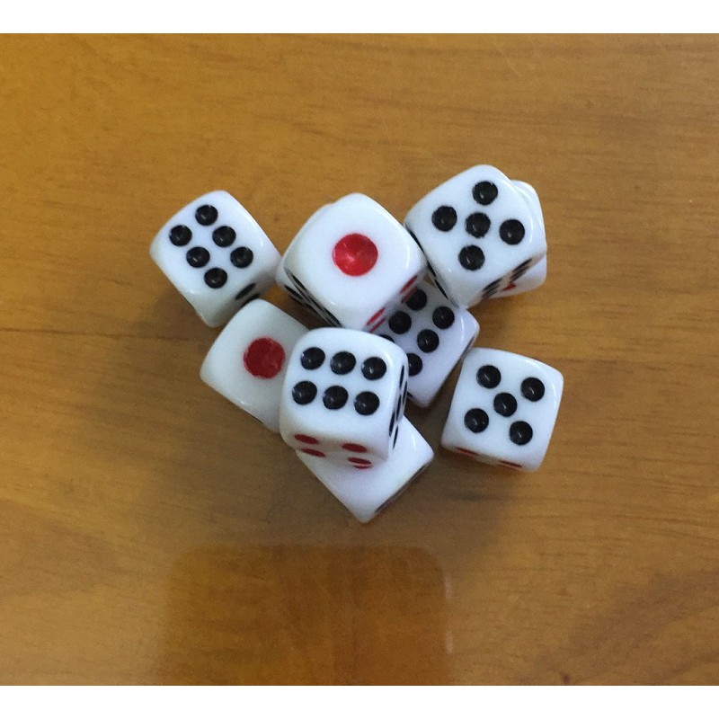 Set 05 viên xí ngầu bằng nhựa hàng CAO CẤP, kích thước 1.4cm