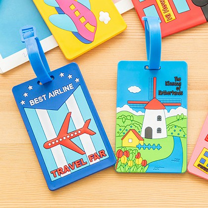 Name Tag Thẻ Đeo Bảng Tên Silicon Chống Thất Lạc Cho Balo/ Vali Siêu Cute