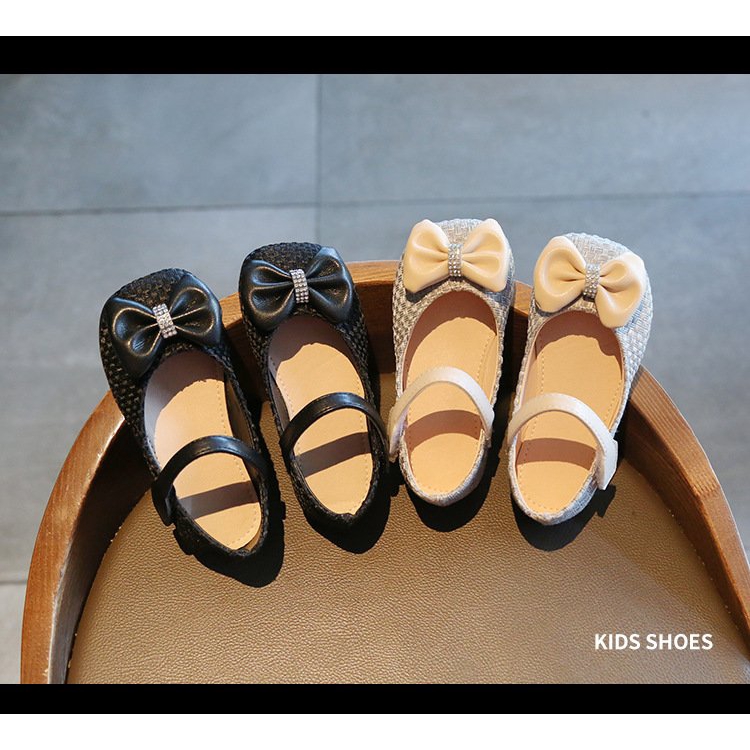 Giày Bé Gái - Giày búp bê da mềm phong cách Vitage Hàn Quốc có quai dán cho bé gái dễ thương V727