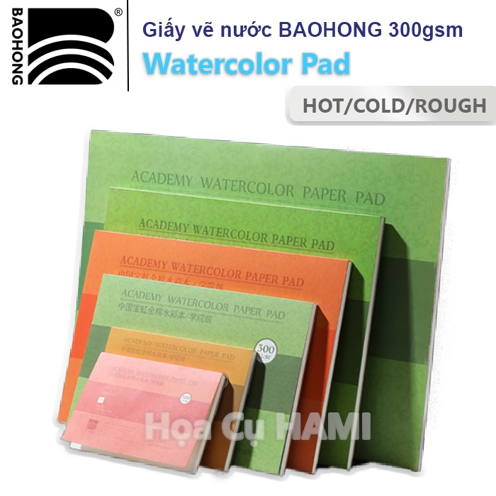 Giấy vẽ baohong màu nước cao cấp 100% Cotton Artist Chính hãng