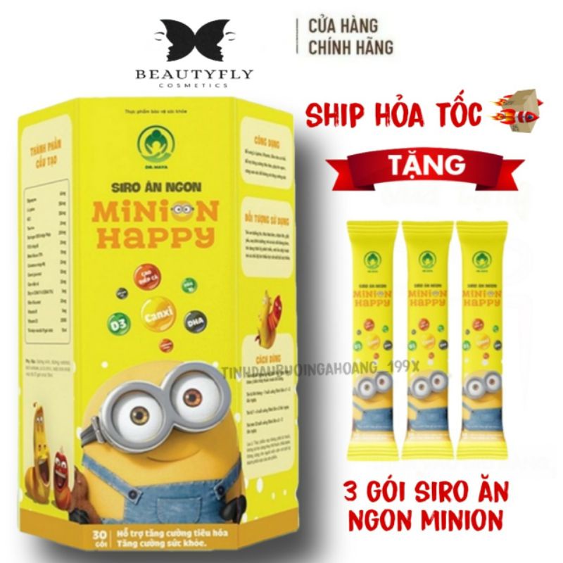 Siro ăn ngon MINION HAPPY (30 Gói/300mL) hỗ trợ tiêu hóa tốt, cải thiện chiều cao cân nặng cho trẻ