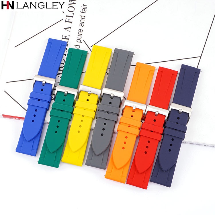 Dây Đeo Đồng Hồ Thể Thao Bằng Silicone 22mm Tháo Gỡ Nhanh 20mm Cho Seiko / Samsung