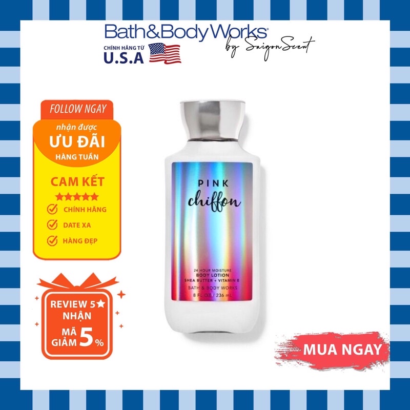 Sữa dưỡng da Bath &amp; Body Works Body Lotion - Pink Chiffon (236ml)