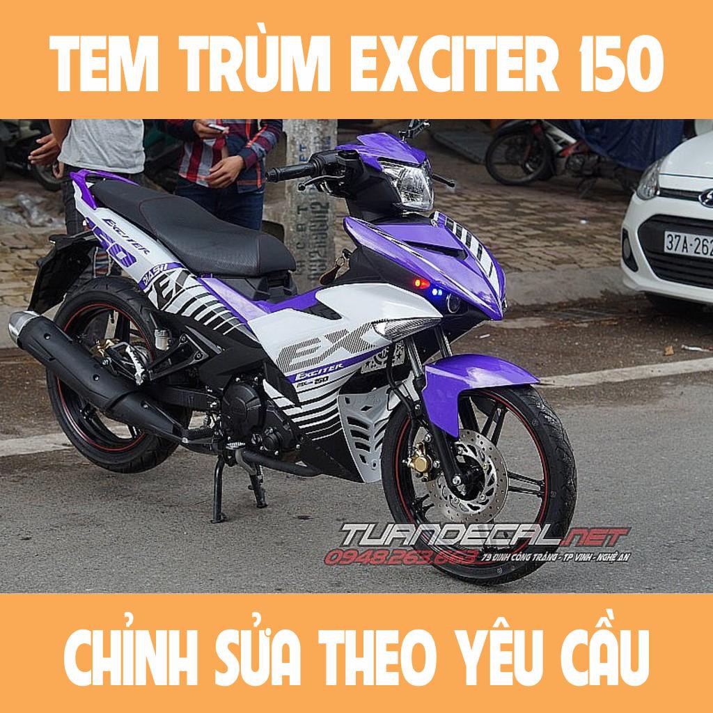 Tem Trùm Exciter 150 Mxking Tím Trắng Đẹp