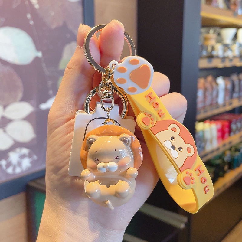 Hoạt Hình Móc Khóa Hình Sư Tử Bằng resin Xinh Xắn