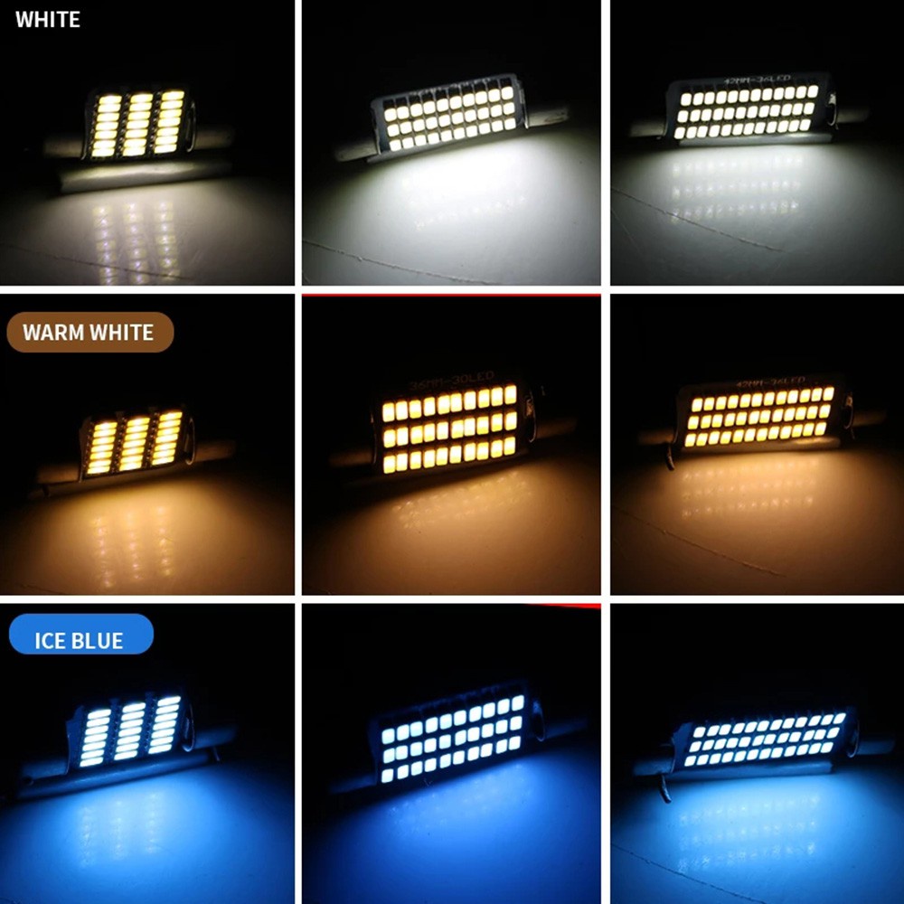 LED trần ô tô gắn nóc xe C5W full size 31mm, 36mm, 39mm, 41mm chip 3014 nhiều màu lựa chọn