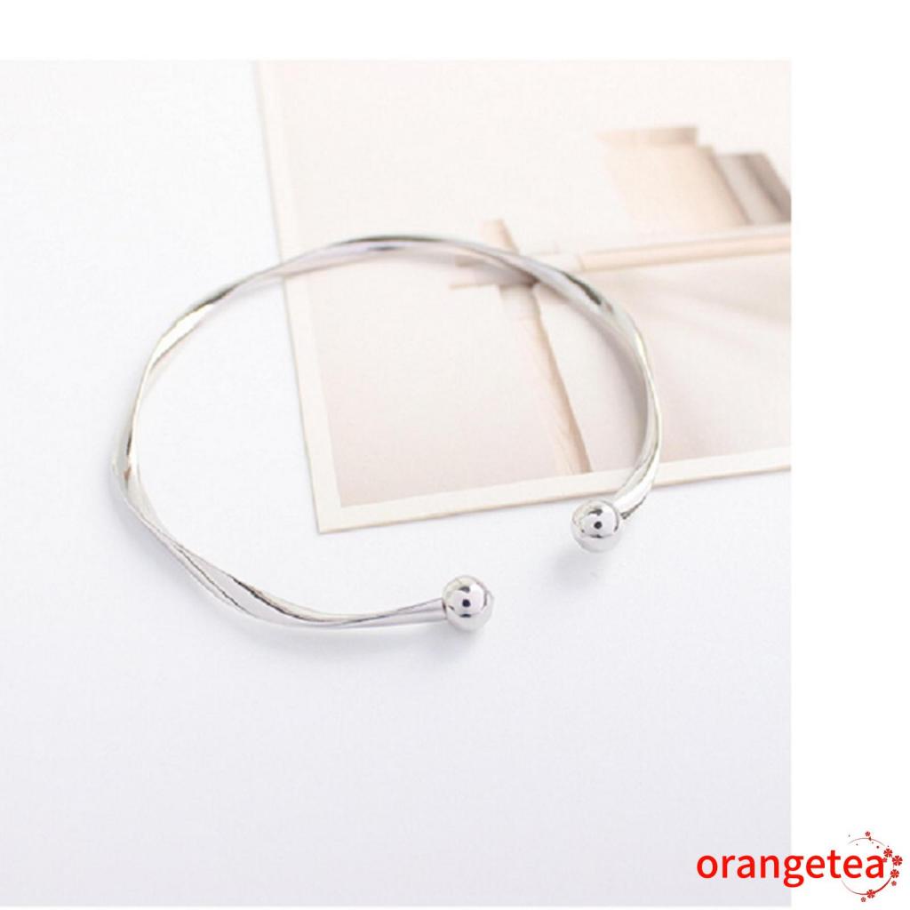 Vòng đeo tay dạng mở kết cấu hình tròn màu sắc đơn giản cho nữ