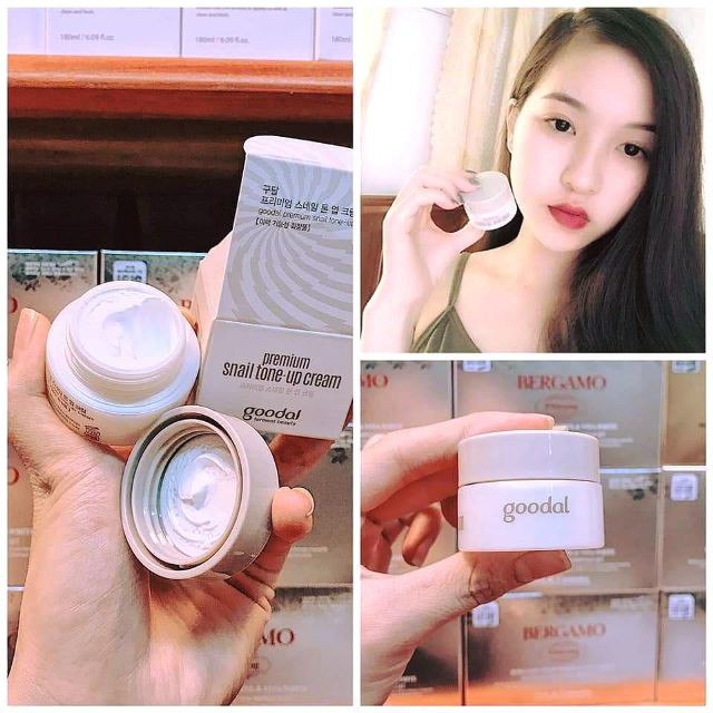 Kem dưỡng trắng da và nâng tone da tức thì Ốc Sên Goodal Premium Snail Tone-Up Cream [Best Seller]