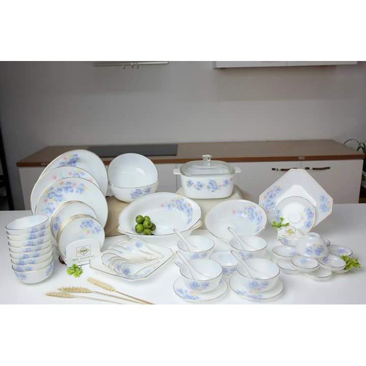 Đĩa vuông 21cm(450) thủy tinh ngọc USA Home Set(sứ Mỹ), nhập khẩu Thái Lan, an toàn cho sức khỏe_KokiaHome