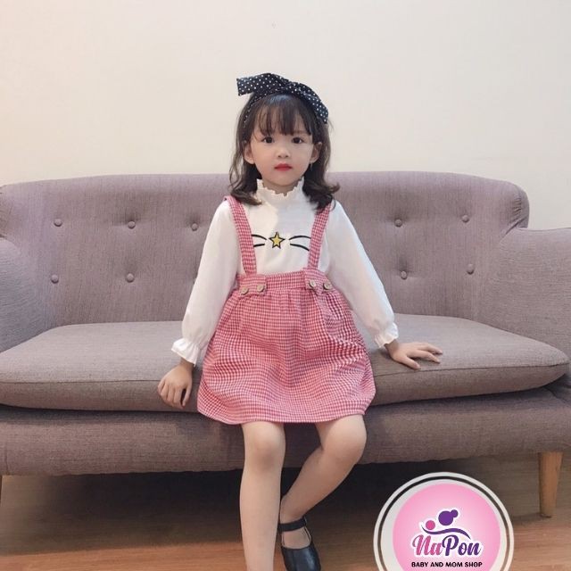 [HÀNG CỰC ĐẸP]Set váy yếm cho bé, áo cute cho bé gái, mặc đi học đi chơi, đi tiệc đều sành điệu củ kiệu luôn ạ.