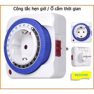 Công tắc hẹn giờ ổ cắm hẹn giờ chuẩn Châu Âu 230V 50Hz có thể cài đặt thời gian 15 phút - 24 giờ tiết kiệm điện