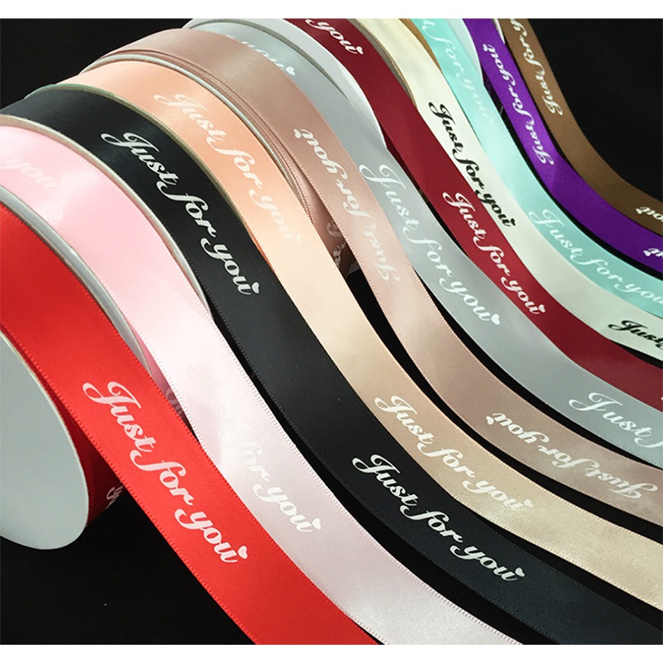 Cuộn dây ruy băng in chữ Just For You bằng satin dài 10m 25mm dùng trang trí gói quà