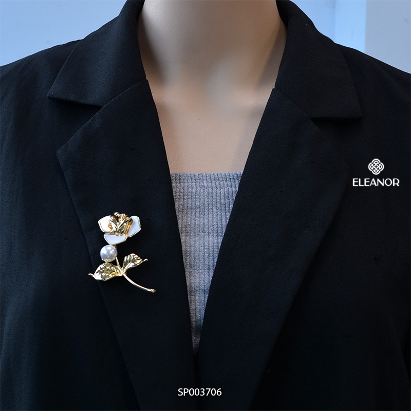Ghim cài áo nam nữ Eleanor Accessories hình hoa ngọc trai nhân tạo phụ kiện thời trang 3706