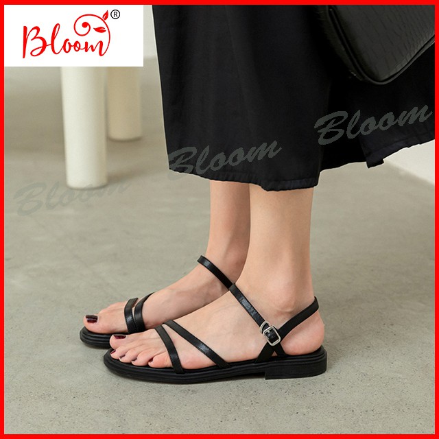 [Mã SKAMPUSH7 giảm 10% tối đa 100K đơn 150K] Dép sandal nữ đi học đế bệt YUKIBLOOM 2 dây xéo cách điệu Thời Thượng G07