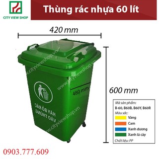Thùng rác nhựa 60 lít