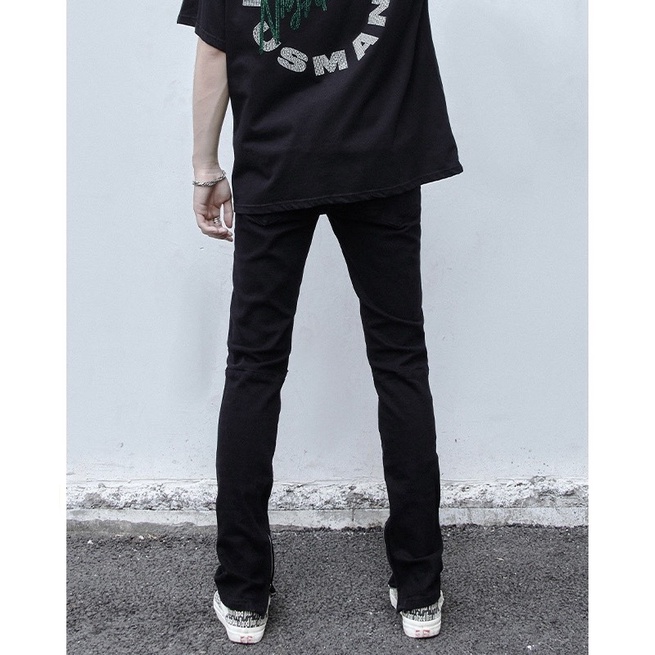 Quần jeans zipper G630 màu đen form suông cực đẹp