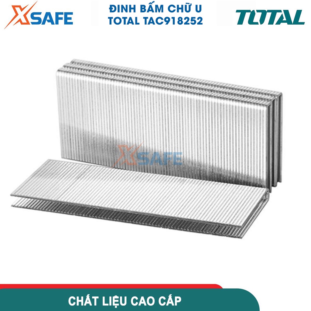 Đinh bấm chữ U 25mm đến 40mm TOTAL, số lượng 2500 cái/hộp, đầu ghim U 5,7mm, sử dụng cho mã TAT81501 TOTAL - chính hãng