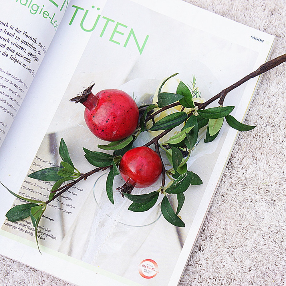 Epoch Nhánh 2 Nhánh Hoa Lựu Giả Nhiều Màu Dùng Trang Trí Nhà Cửa / Tiệc Tùng