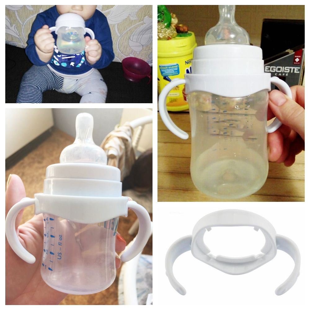 ❤LANSEL❤ 2Pcs BPA Free Cup Grip Mummy Help Feeding Accessories Bottle Handle Wide Mouth Silicone Infant Milk Avent Natural