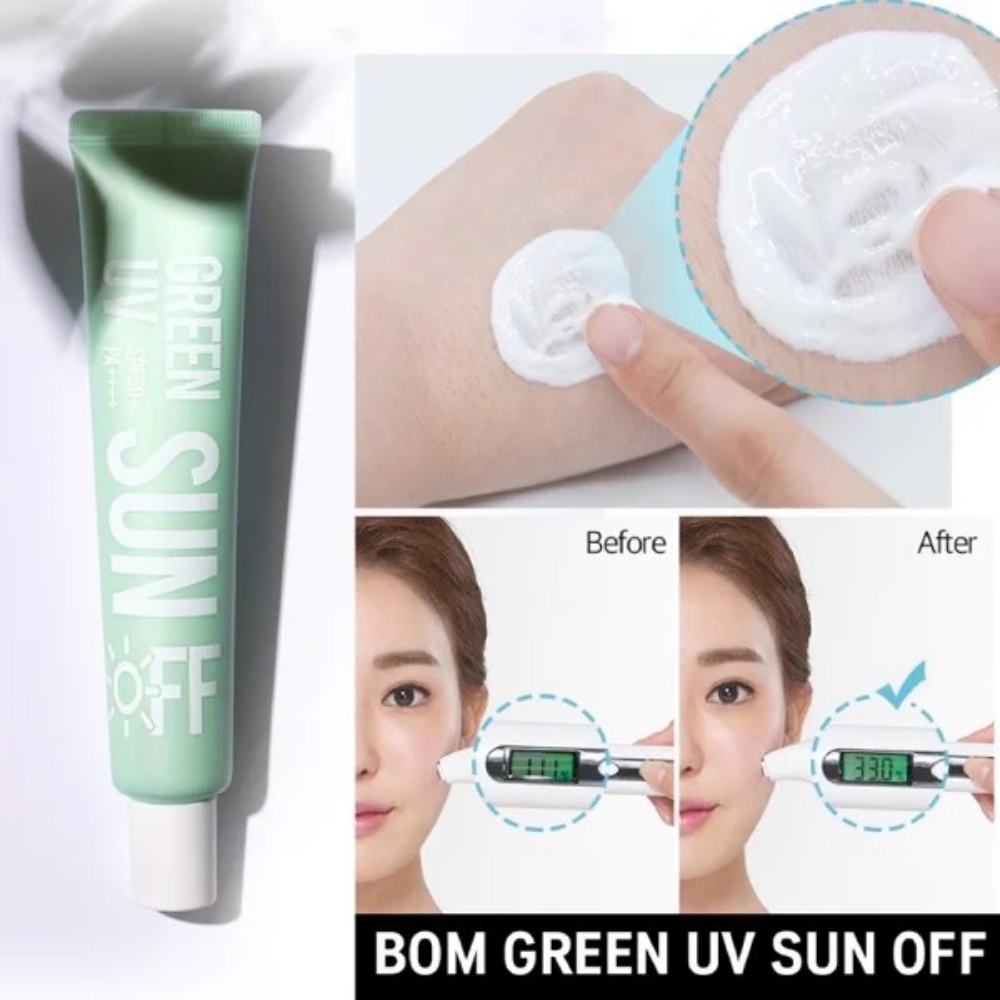 Kem chống nắng Bom Green Sun UV SPF50+ PA++++ 50ml chống nắng, cấp ẩm và dưỡng da trắng mịn