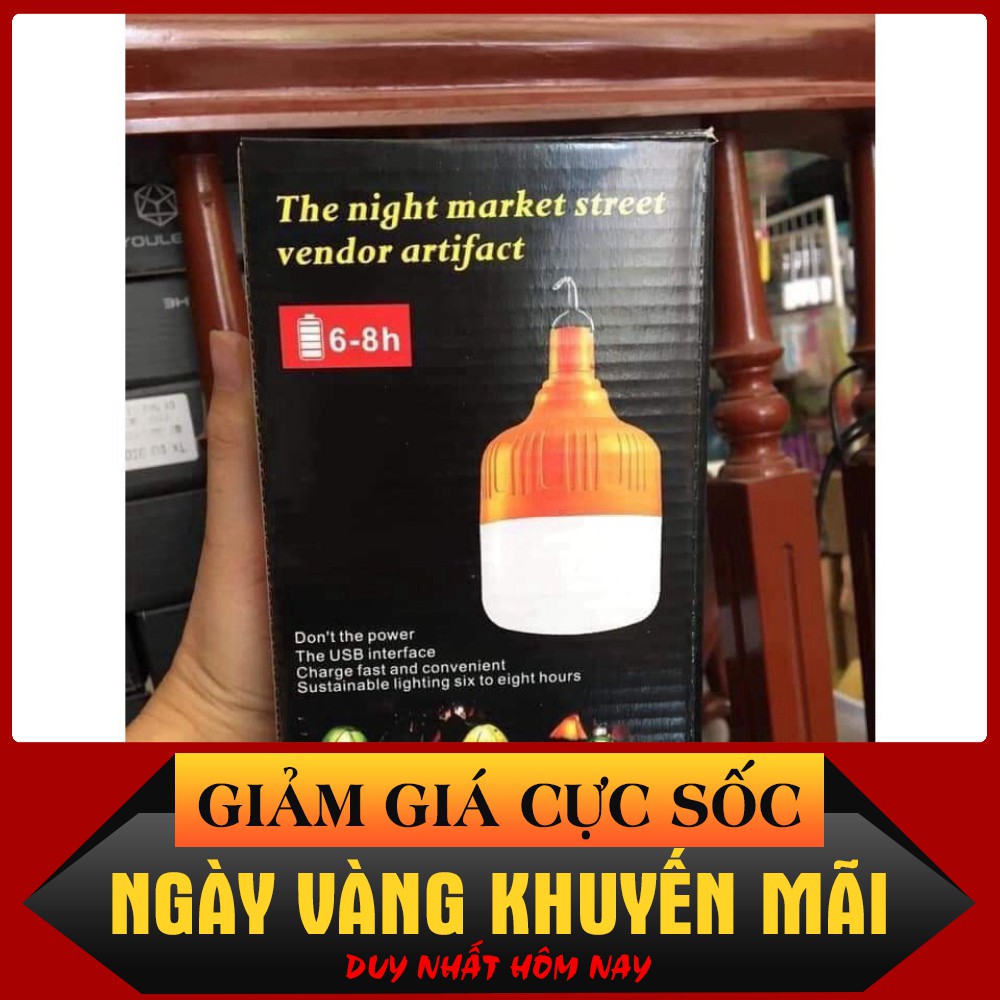 Bóng đèn led sạc pin tích điện 60W, 100W, 150W nạp bằng cáp usb dùng được 6 đến 8 giờ, 3 chế độ sáng