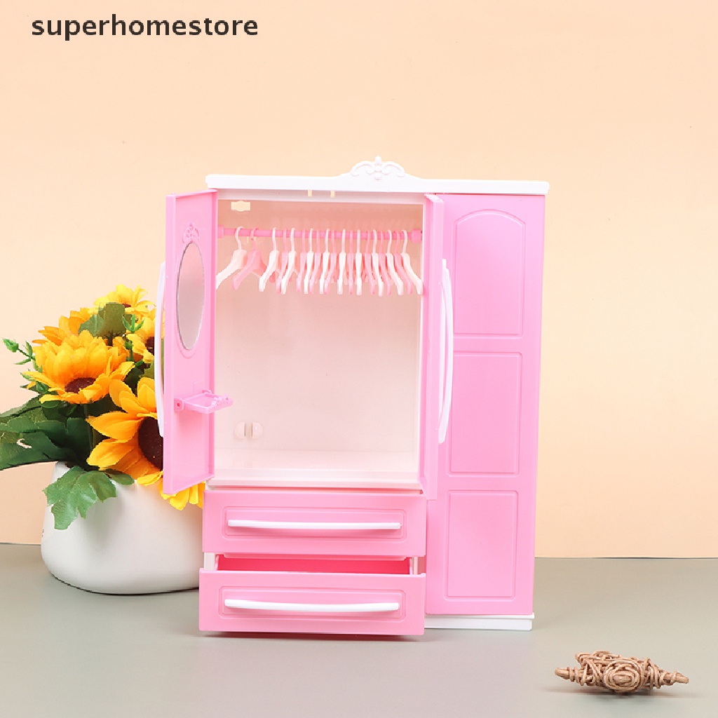 Tủ áo quần áo/ móc treo đồ ba mặt thu nhỏ cho nhà búp bê