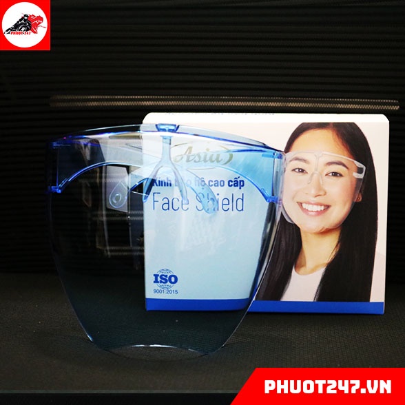 Kính chống giọt bắn Asia | Face shield phòng chống giọt bắn, bụi, mưa khi đi xe máy - Xanh nhạt