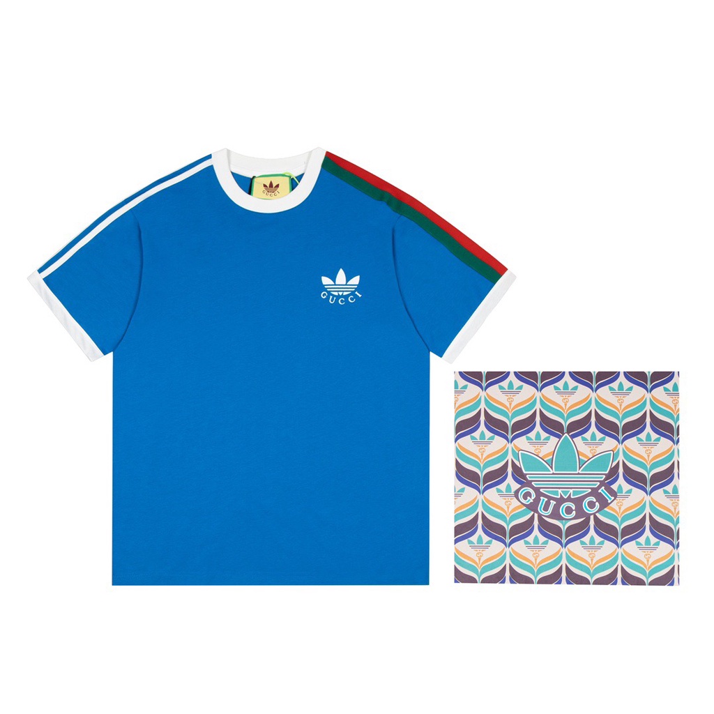 Áo Thun Dài Tay Họa Tiết Gucci X Adidas 22ss Thời Trang Dạo Phố Cá Tính Dành Cho Nam