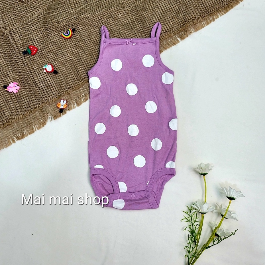 (Chọn màu-sz 3-6M) Body chíp 2 DÂY, BA LỖ xuất dư cho bé gái- Bodysuit, bộ đồ liền thân, áo liền quần Chất cotton mát