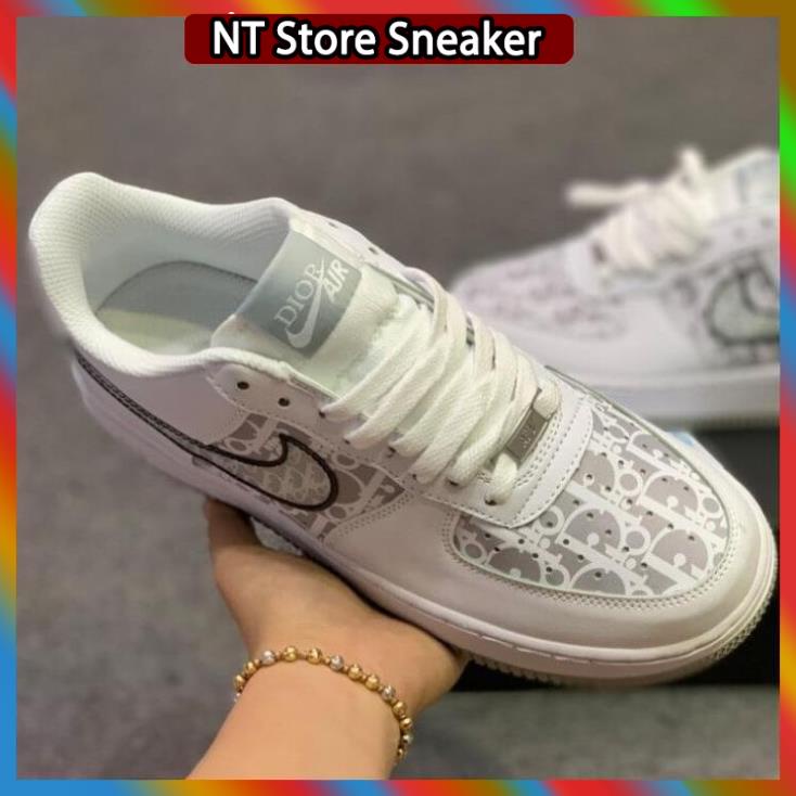 Giày thể thao AF1 trắng đế đen đế xám , Giày sneaker air force 1 nam nữ full box