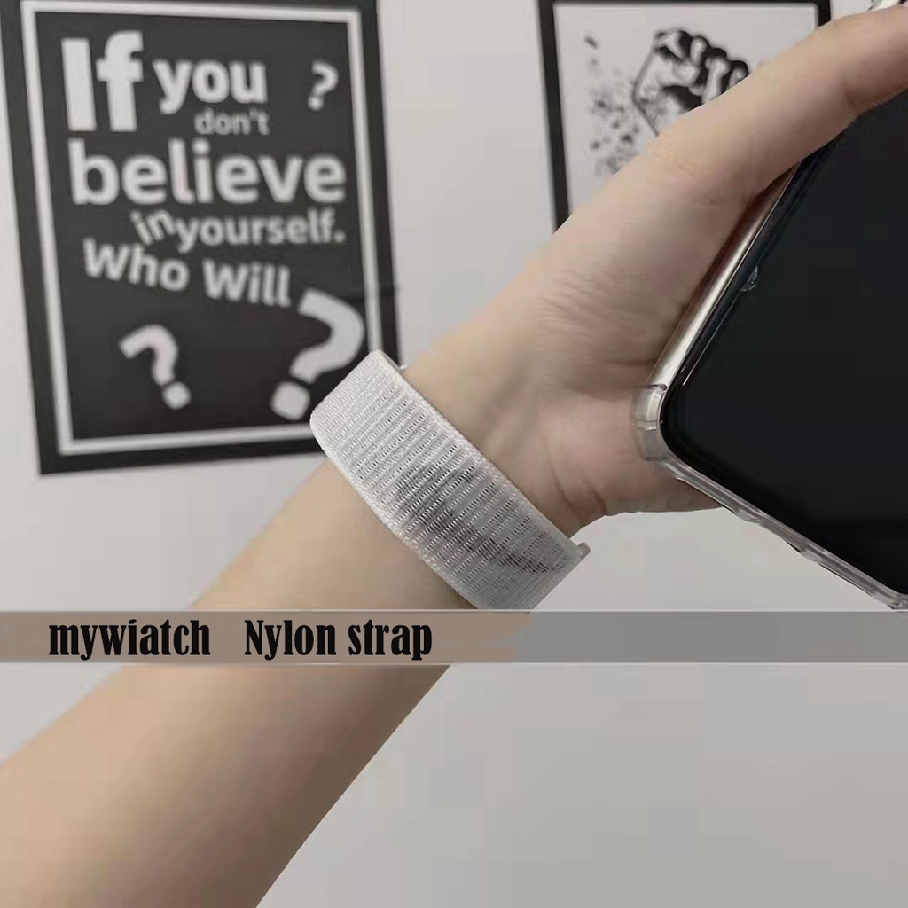 Dây đeo sợi nylon thoáng khí thoải mái cho đồng hồ thông minh Apple Watch Series 7 6 5 3 4 2 SE 44mm 41mm 45mm 38mm 40mm 42mm