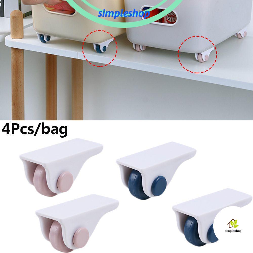 Set 4 bánh xe lăn dán đáy hộp đựng đồ dùng di chuyển tránh gây trầy xước bề mặt nhiều màu sắc đa năng
