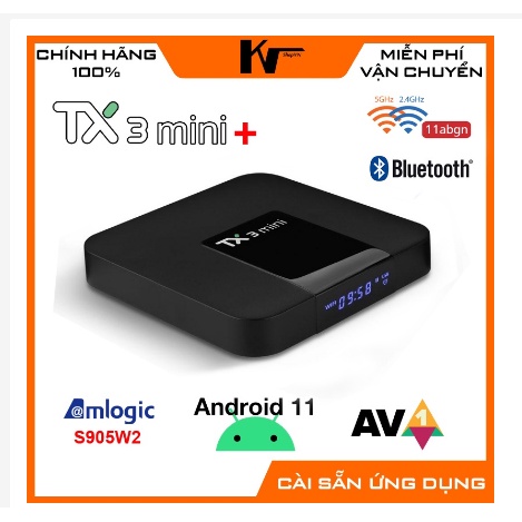 Tivi box  TX3 mini Plus 2022 Android ATV 11 Ram 2G, bộ nhớ trong 16G CPU Amlogic S902W2, USB 3.0