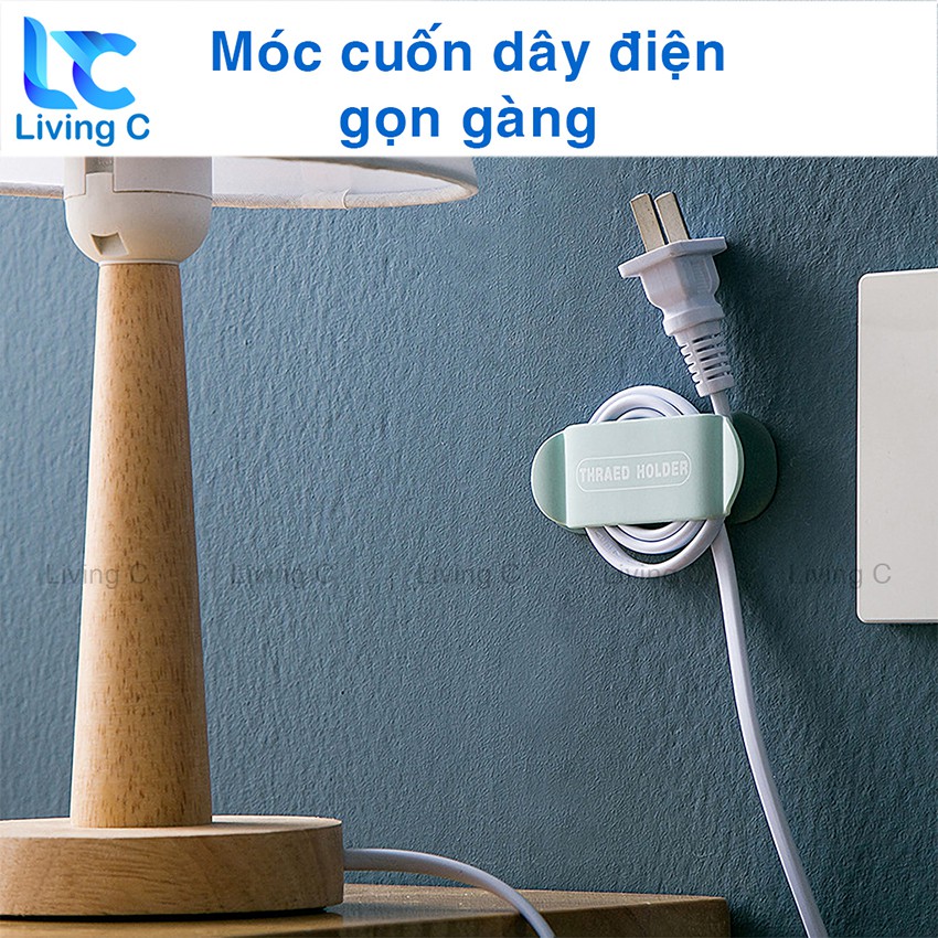 Nẹp dây điện chống rối Living C , móc dán tường treo dây điện phích cắm điện thoại dán tường _MCD