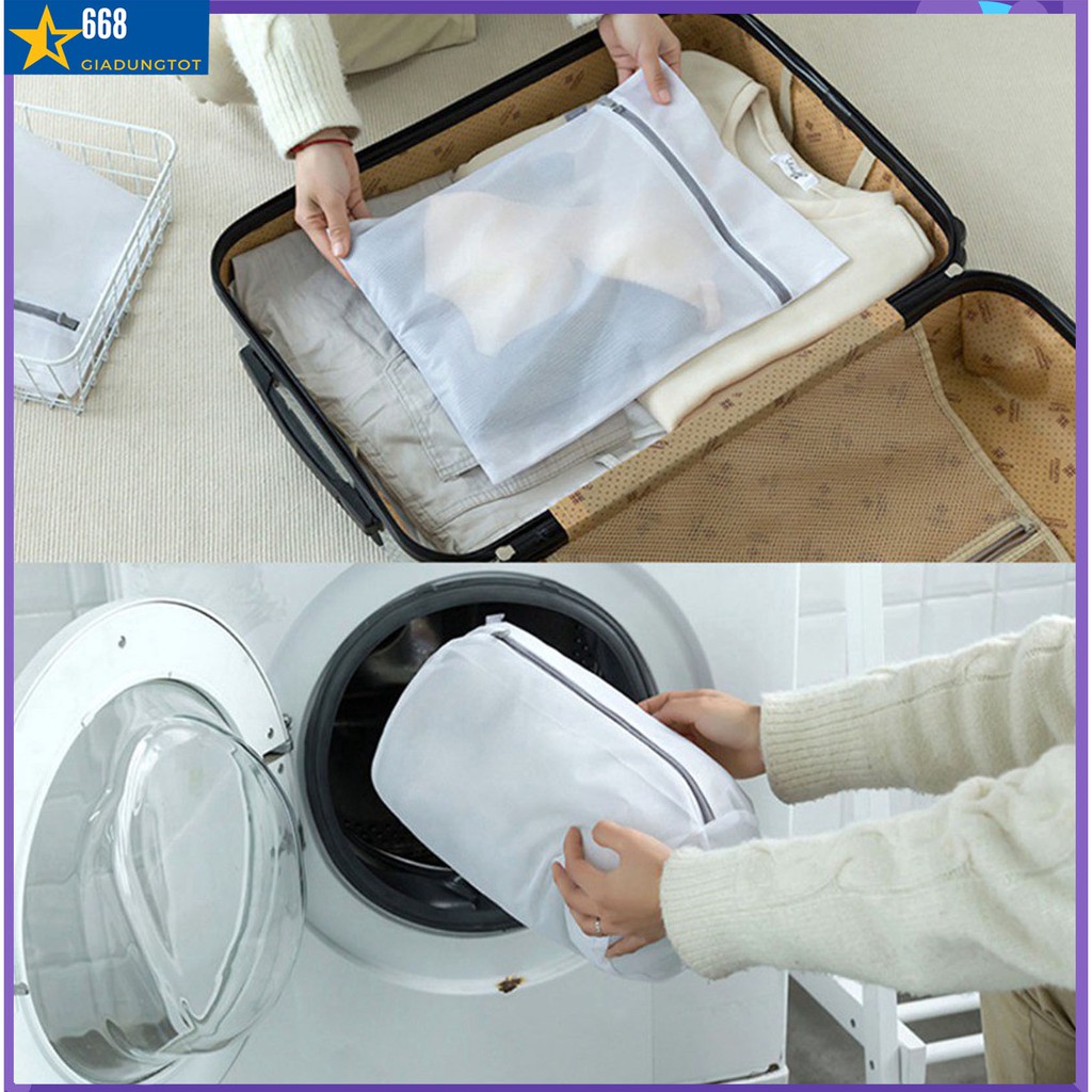 2 Túi giặt đồ cao cấp DAISO Nhật Bản, hàng xuất Nhật dư, hình vuông (60x60cm) và trụ tròn (50x38cm) tha hồ lựa chọn