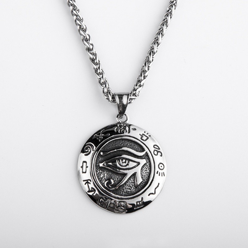 Vòng cổ Thép Titan Mặt Hình Đôi Mắt Của Horus