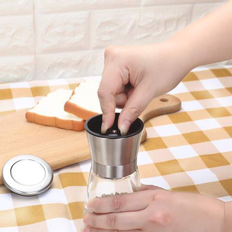 Hũ xay tiêu Thuỷ tinh-Inox Vkit