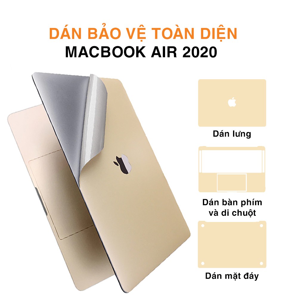 Dán Macbook Air 2020 bảo vệ toàn diện - Dán lưng, dán đáy và dán mặt trong Macbook Air 2020/ Macbook Air M1