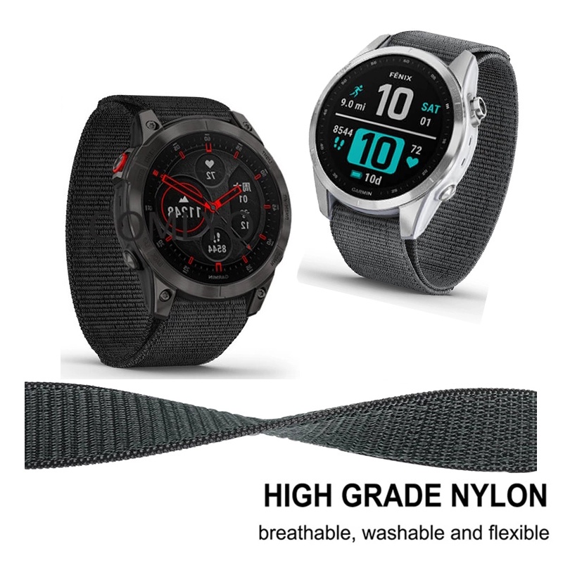 Dây Đeo Nylon 26mm / 22mm Cho Garmin instinct 2 Fenix 7 ​​Fenix 7X ​​Fenix 6X GPS Pro ​​5 plus forerunner 745 935 945 955