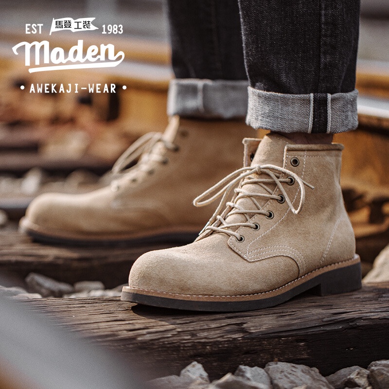 Giày bốt martin MADEN cổ cao phong cách Anh quốc độc đáo thời trang mùa đông 2022 mới cho nam